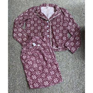 forever 21 2 pc pajama set maroon small